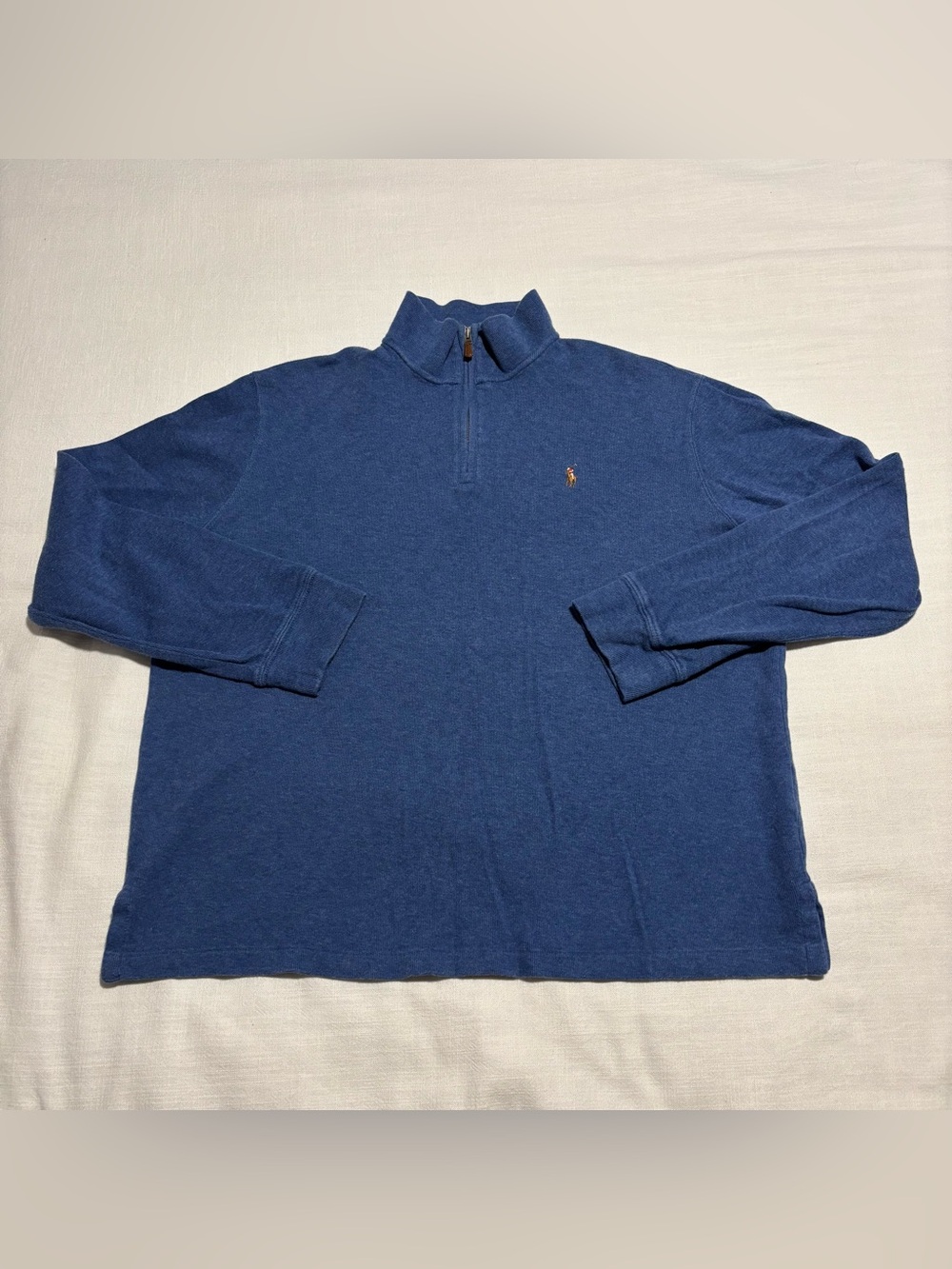 Men’s Polo Ralph Lauren Estate Rib 1/4 Zip Sweater | Blue | Size Large